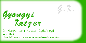 gyongyi katzer business card